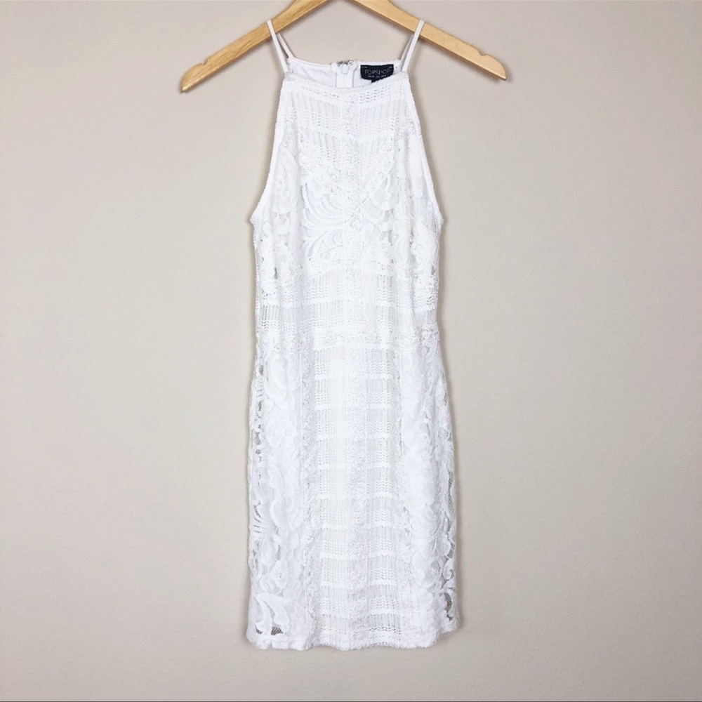 Top Shop White Lace Bodycon Dress